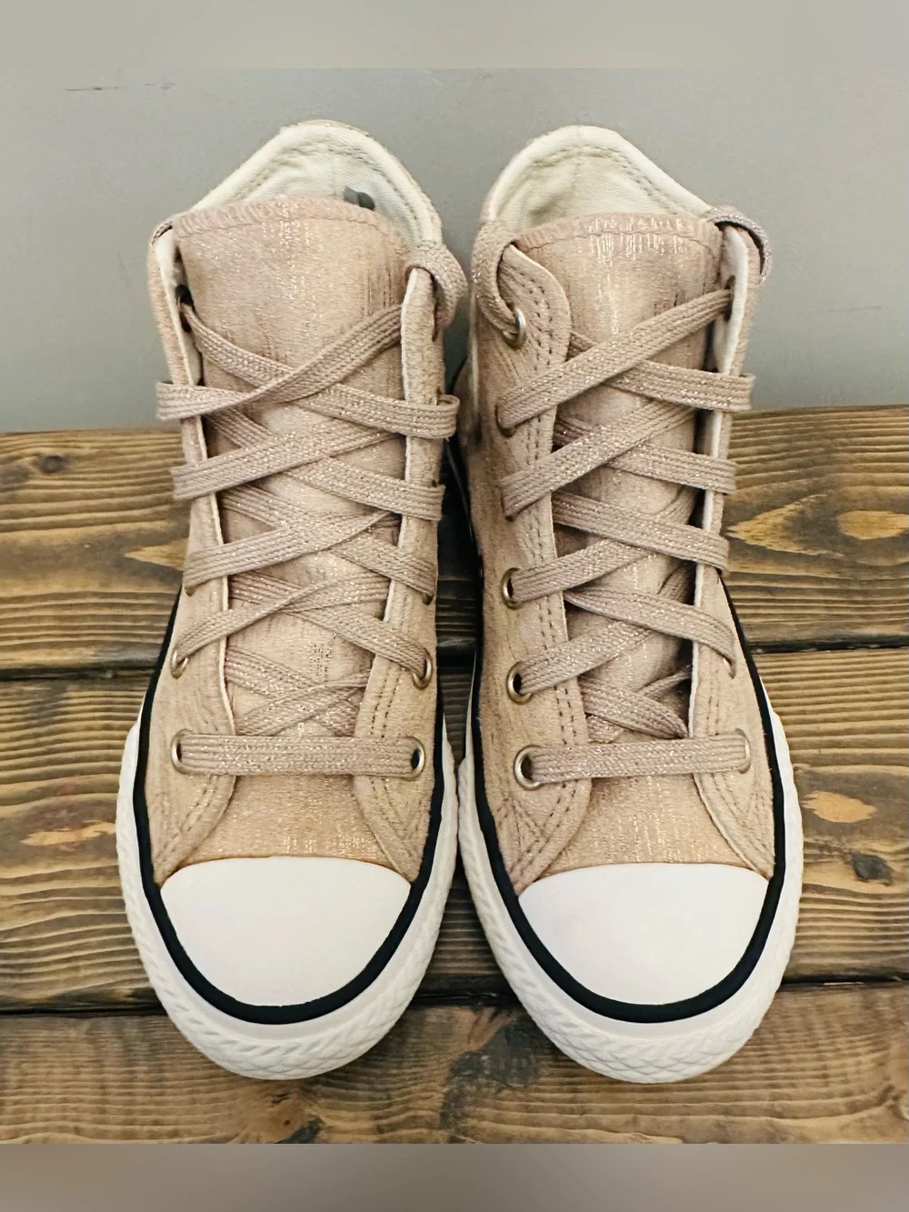 Converse Chuck Taylor High Top Glitter Rose Pink Shoes Size 11 Youth